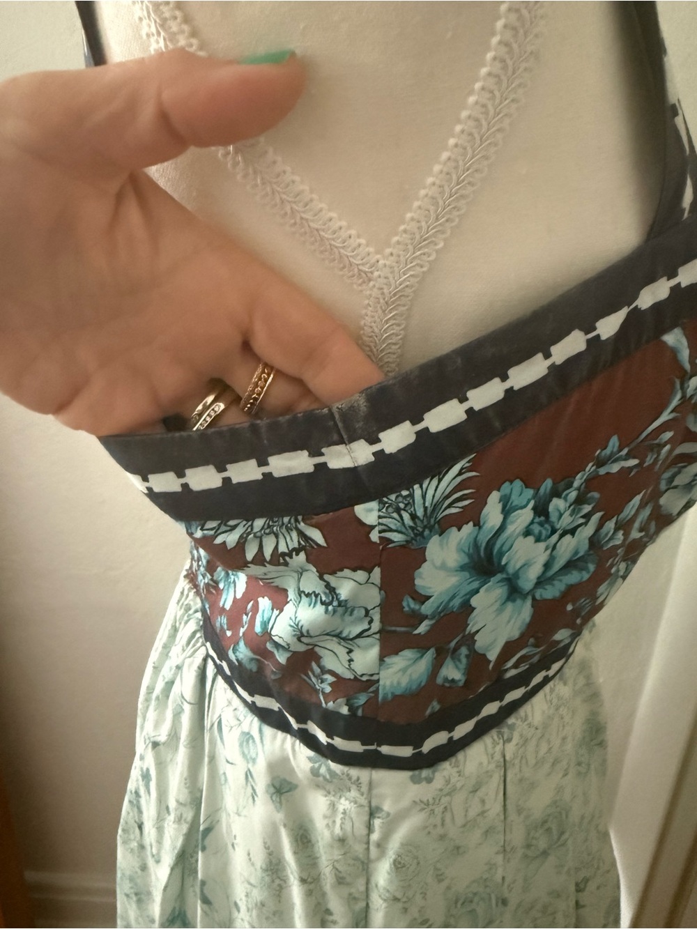 Anthropologie Square Neck Button Front Floral Dress / Sz S - Picture 9 of 9